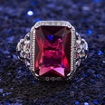 rose ruby ring European and American hollow generous ruby ring fashion jewelrypicture16